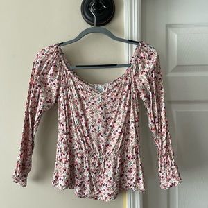 Blue Rain Floral long sleeved top